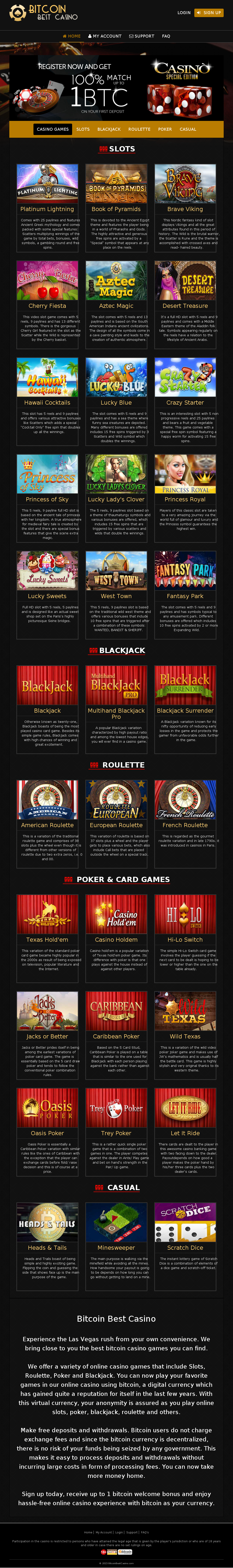 BitcoinBestCasino.com — Website Listed on Flippa: Bitcoin Best Online Casino
