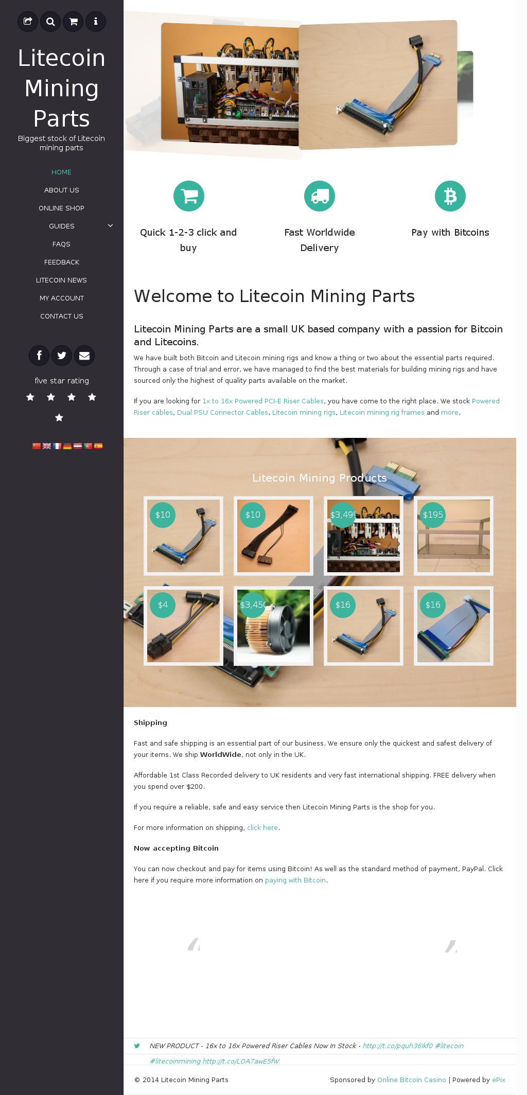 litecoinminingparts.com — Ecommerce Store Listed on Flippa: $40k in 3/mos!  Bitcoin/Litecoin Mining Parts, Products, Dropship. 10k uv/mo