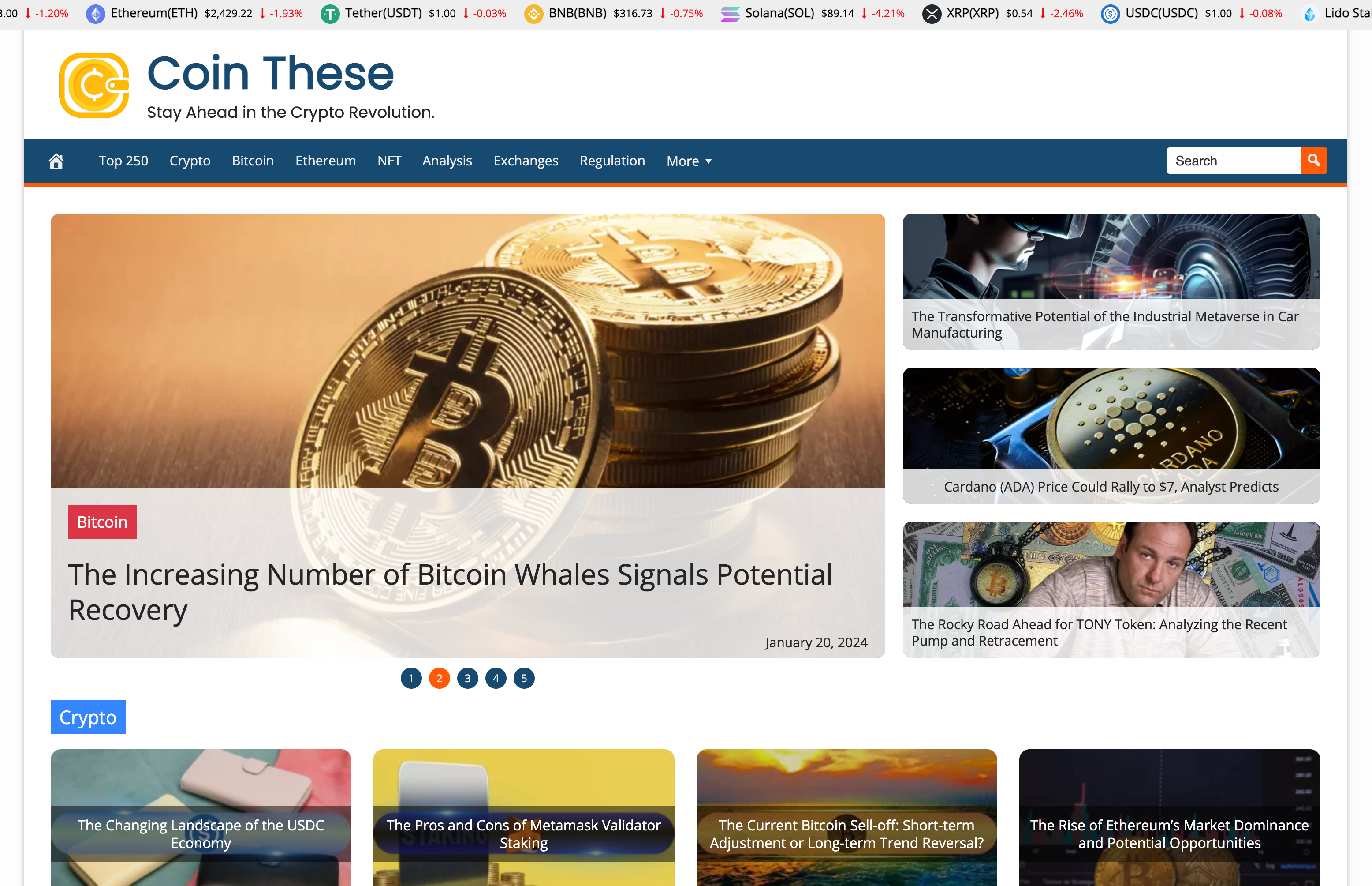 CoinThese.com — Website Sold on Flippa: Automated Crypto News Website.  Bundle of 5 fully automated websites worth $900, including free web hosting  for all 5 websites.